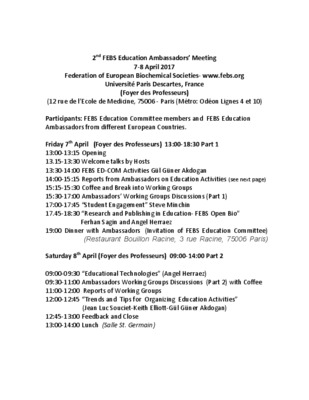 Ambassadors Programme Paris 2017